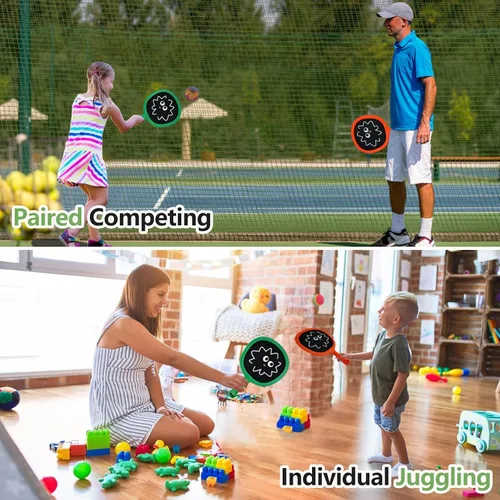 Vista 3 de Juego de pelota inflable de raqueta para niños y adultos, actividades familiares, juegos de juegos para interiores y exteriores, juguetes deportivos