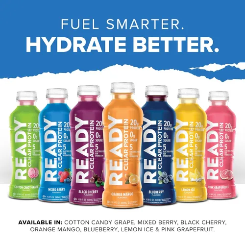 Vista 6 de Ready Protein Water - Agua con 0.53 onzas (15 g) de proteínas de suero de leche, sin azúcar, 12 unidades, 16.9 onzas líquidas cada una.
