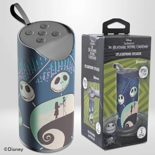 Vista 7 de Disney Tim Burton's The Nightmare Before Christmas Altavoz Bluetooth - Altavoz inalámbrico a prueba de salpicaduras Jack y Sally con 3 horas
