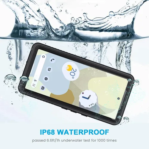 Vista 4 de Lanhiem Funda para Google Pixel 7, IP68 Impermeable a Prueba de Polvo con Protector de Pantalla Integrado, Funda Protectora de Teléfono de Cuerpo