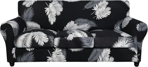 Vista 20 de SearchI Funda elástica para sofá, funda para sillón de 2 piezas con funda de cojín separada para silla, protector de muebles lavable para sala