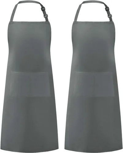 Vista 45 de Syntus Delantal ajustable con 2 bolsillos, delantales de cocina para mujeres, hombres, chef