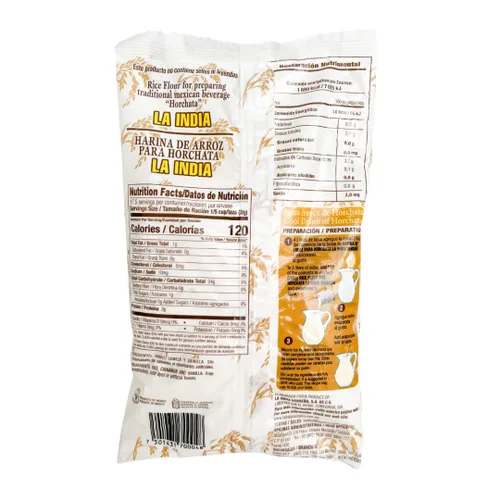Vista 2 de La India Verdea Harina De Arroz Para Horchata 100 Natural
