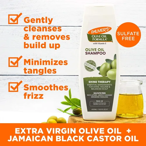 Vista 4 de Palmer's Champú de terapia de brillo de fórmula de aceite de oliva, 13.5 onzas (paquete de 2)