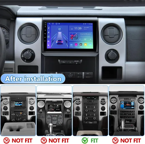 Vista 2 de Estéreo de auto doble DIN para Ford F150 2009-2014 con Carplay inalámbrico Android Auto, pantalla táctil HD de 9 pulgadas 2+32G Android 13 Receptor