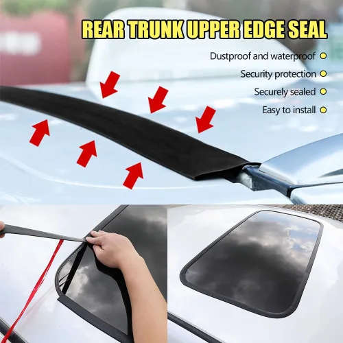 Vista 3 de HAOBO Burlete de 23 pies para automóvil, burlete automotriz, forma de T, sello de techo corredizo con autoadhesivo, borde de goma impermeable