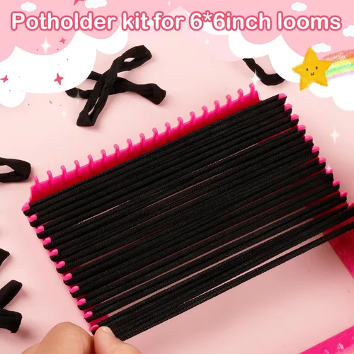 Vista 2 de 600 bucles de repuesto para telar de tejido para telar de 7 pulgadas, colores negros