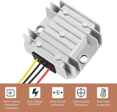 Vista 4 de Regulador de voltaje DC de 24V reductor a 12V 10A 120W convertidor Buck DC-DC reductor convertidor de energía módulo impermeable transformador