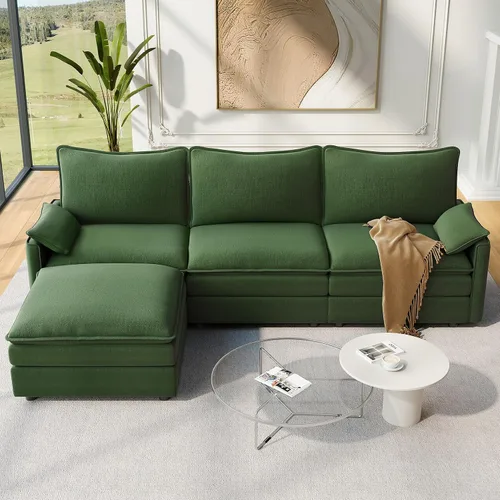 Vista 88 de Vesgantti Sofá modular de 108 pulgadas, cómodo sofá de nube con asiento profundo otomano movible, sofá modular en forma de L, sofás seccionales