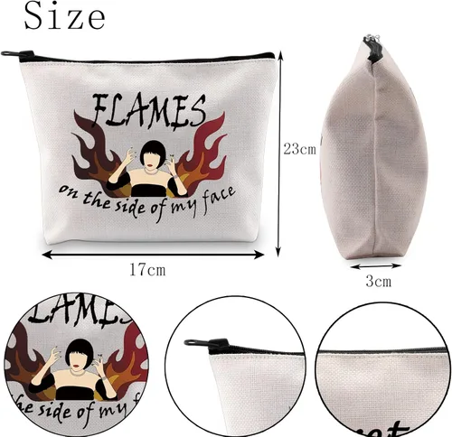 Vista 6 de POFULL Regalo blanco del amante de la película en el lado de mi cara con cremallera bolsa bolsa regalo de película, Bolso Flames On The Side Of My