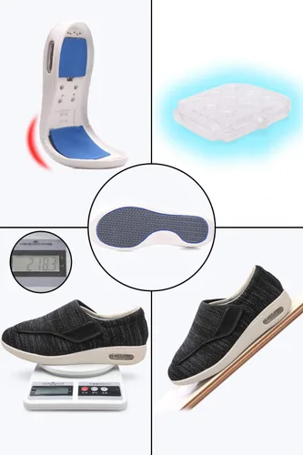 Vista 3 de Zapatos para diabéticos para mujer, zapatos casuales ajustables para caminar, zapatos anchos para ancianos, pies hinchados, antideslizantes, cojín