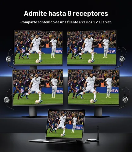 Vista 2 de AIMIBO Extensor HDMI inalámbrico con múltiples receptores 1X4, transmisor y receptor inalámbrico HDMI 5G, transmisión de video y audio de 1080P a