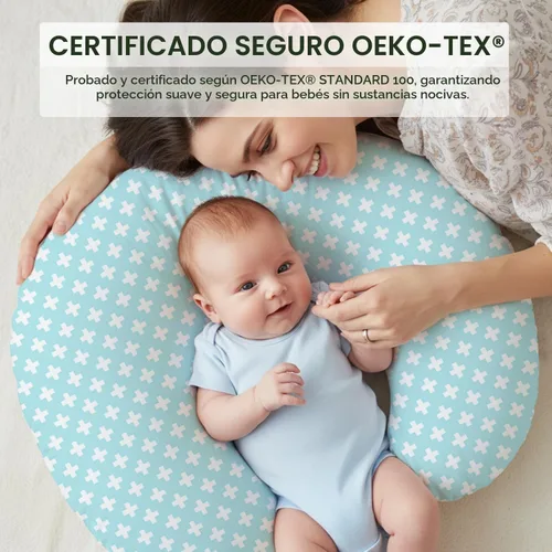 Vista 3 de Little Grape Land Juego de 2 fundas de almohada de algodón para lactancia, suaves y transpirables, extraíbles para almohadas de alimentación, fundas