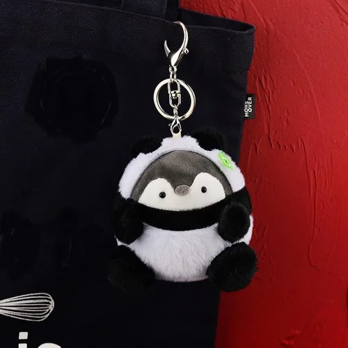 Vista 3 de Lindo llavero de pingüino Kawaii con diseño de pingüino de peluche para hombres, mujeres, niños. Colgantes de mochila..
