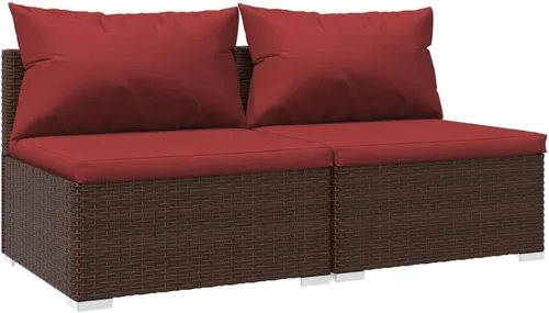 Vista 18 de 3-Piece Modular PE Rattan Sofa Set, Black 3-Seater Patio Couch