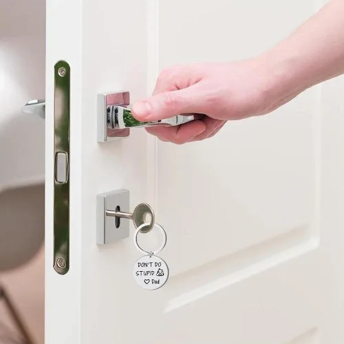 Vista 5 de Regalos de broma para adolescentes, niños y niñas, Don't Do Stupi Poop Love Mum Llavero hijo hija