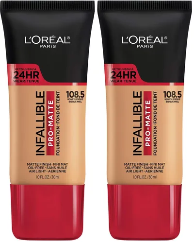 Vista 23 de L'Oreal Paris Cosmetics Makeup Infallible Pro-Matte - Base líquida de larga duración, True Porcelain, 1 onza líquida.