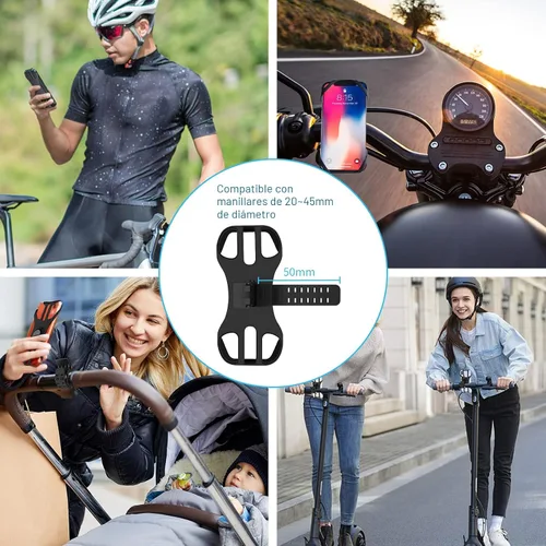 Vista 7 de Soporte Desmontable para Teléfono de Bicicleta, Soporte Universal para Teléfono Celular de Bicicleta y Motocicleta, Soporte para Teléfono