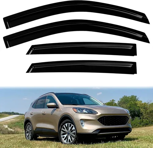 Vista 47 de 4 protectores de lluvia para Chevy Equinox 2010-2017, viseras de ventana, deflectores, parasoles, cinta de ventilación en canal hacia fuera
