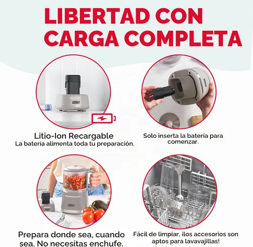 Vista 5 de Dash Licuadora personal inalámbrica, botella de 17 onzas, gris francés