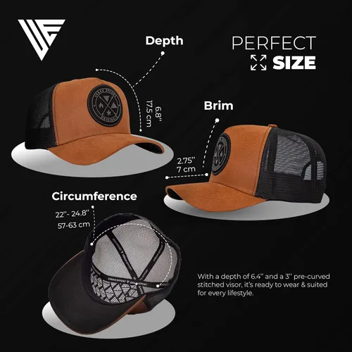 Vista 128 de Urban Effort Gorra trasera de malla, para hombres y mujeres, gorra de béisbol de 5 paneles, gran cierre a presión para caza y senderismo