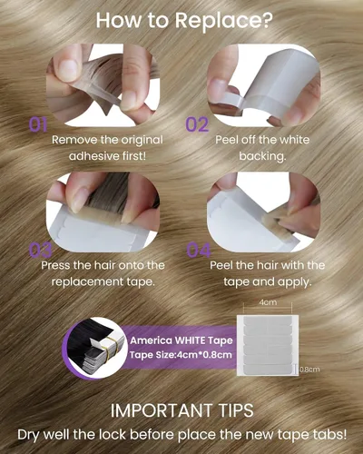Vista 5 de LaaVoo - Extensiones de cabello humano con cinta adhesiva, color marrón a rubio ceniza, extensiones de cabello humano real, cintas en extensiones