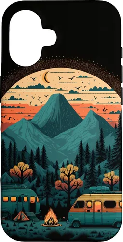 Vista 31 de Funda para iPhone 11 Pro Max Sunset Mountains & Trees para campistas