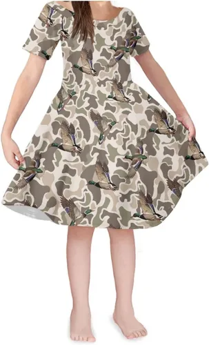 Vista 18 de SEANATIVE Vestido de manga corta para niñas de 3 a 14 años Black Bow Ghost