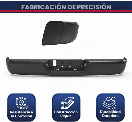 Vista 3 de Ensamble de parachoques trasero negro MOSTPLUS compatible para 09-18 Dodge Ram 1500/10-12 Ram 2500 3500 sin orificios para sensores