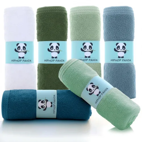 Vista 34 de HIPHOP PANDA Toallitas para bebé, rayón hecho de bambú - 2 capas ultra suaves y absorbentes, toallita facial de baño para recién nacidos - toallitas