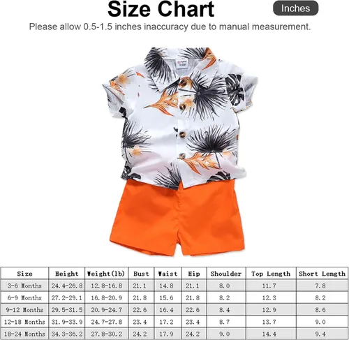 Vista 7 de PATPAT Baby Boy Summer Holiday Short-sleeve Shirt Set Infant Boy Shorts Set 3M-24Months