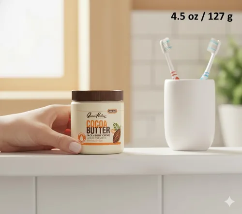 Vista 8 de Queen Helene Crema de Manteca de Cacao para Cara y Cuerpo – Fórmula Extra Rica Hidratante para Piel Seca Suaviza, Alisa y Restaura la Radiancia