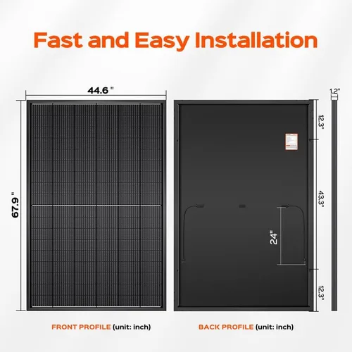 Vista 2 de RICH SOLAR Kit de panel solar de 3200 W, panel solar monocristalino de 400 vatios y 24 voltios fuera de la red para caravana, cobertizo marino, casa