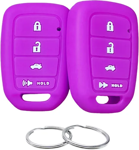 Vista 9 de REPROTECTING Funda de goma de silicona para llavero compatible con Honda Accord CR-V Civic Crosstour Fit (solo compatible con llavero recto)
