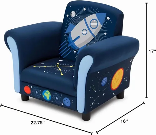 Vista 3 de Delta Children Space Adventures - Silla tapizada para niños, color azul