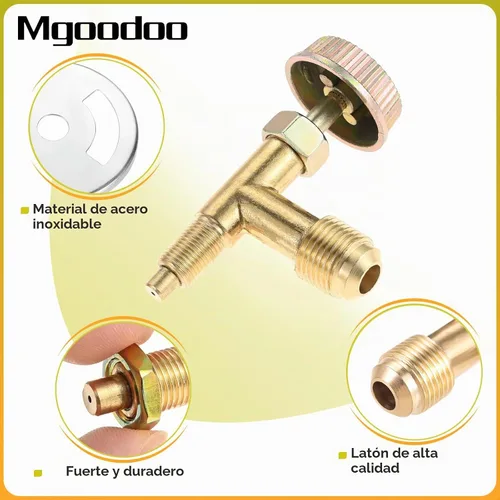 Vista 3 de Kit de Válvula de Control de Aguja de 3/8" Macho Giratorio con Rosca de Propano para Estufa de Cocina, Boquilla de Chorro de Propano de 0.047
