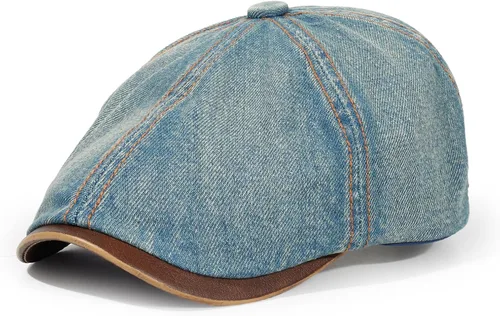 Vista 9 de Sombrero Newsboy de Qlauca para Hombre de Algodón 6 Paneles