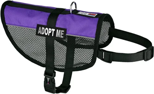 Vista 30 de Dogline MaxAire - Chaleco de malla para perros de 13 a 16 pulgadas y 2 parches extraíbles Adopt Me, talla S, color negro