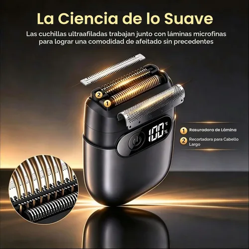 Vista 8 de Maquinilla de afeitar eléctrica para hombres, afeitadora de aluminio y Negro grafito