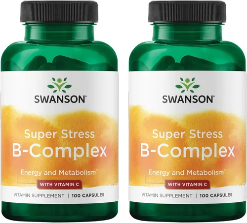 Vista 8 de Swanson Super Stress B-Complex with Vitamin C for Stress-Prone Professionals Seeking Energy and Immune Support (100 Capsules)