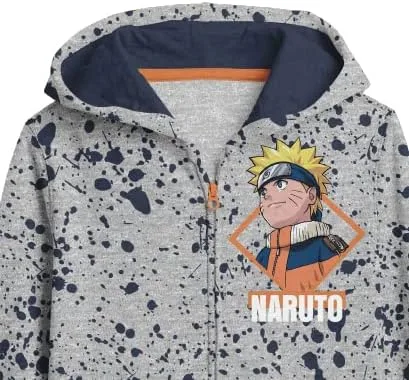 Vista 2 de Naruto Classic - Sudadera con capucha y cremallera gris para niños pequeños