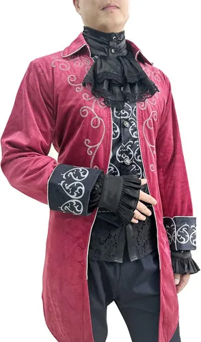 Vista 6 de Camisa de vampiro pirata renacentista, victoriana, medieval, gótica para hombre