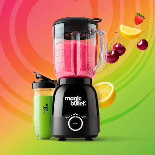 Vista 2 de Magic Bullet - Licuadora Combo, Jarra de 48 oz, Taza de Mezcla, Dial de Velocidad Simple – MBF50200AK