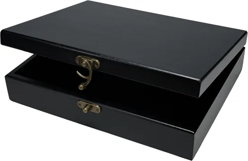 Vista 17 de WE Games Old World Wooden Keepsake Box Teñido en negro