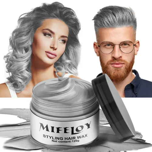 Vista 8 de Cera temporal negra para el cabello, tinte en crema para peinado natural instantáneo, pomadas lavables para hombres, niñas, mujeres, jóvenes, barro