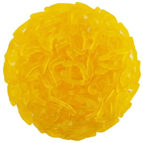 Vista 20 de FirstChoiceCandy Gusanos de gomita agridulce, varios sabores y colores sólidos (1 libra, frambuesa azul)