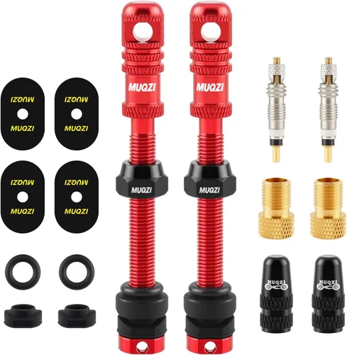 Vista 13 de Vástago de válvula Presta sin cámara, kit de vástago de válvula Presta de aleación con función de extracción de núcleo de válvula de bicicleta, tapa