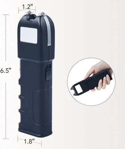 Vista 8 de DARTMOOR Pistola aturdidora de 300,000 V ultrapotente tamaño de teléfono recargable para hombres y mujeres con placas de choque laterales para coche