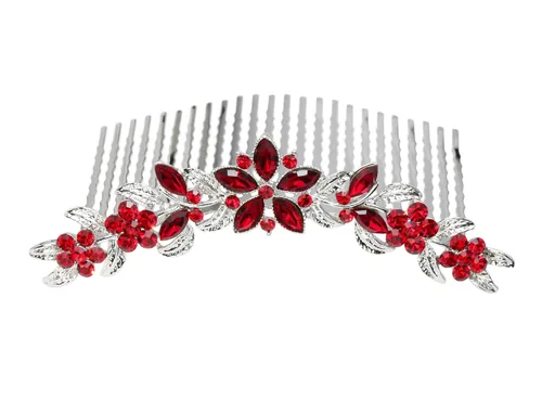 Vista 9 de Faship Hermoso peine de pelo floral de cristal de diamantes de imitación negro
