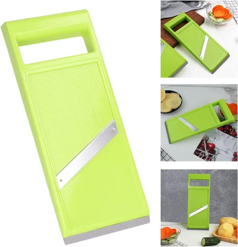 Vista 2 de ¿Máquina de virutas de verduras? Cortador de rallador, cortador de acero inoxidable inoxidable de mano de cocina con mango ergonómico para zanahorias